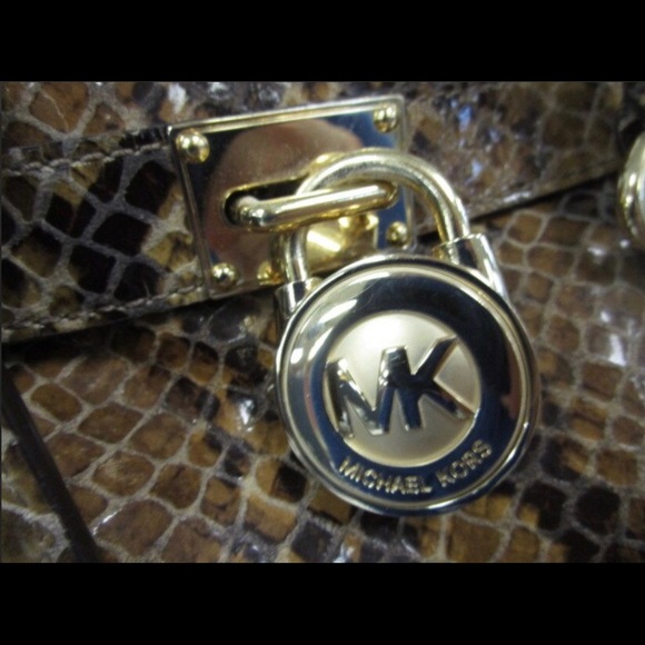 Michael Kors Brown Faux Snakeskin Leather Tote - Picture 6 of 6